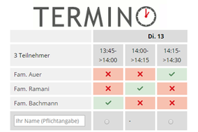 Termino- Termine abstimmen und teilen