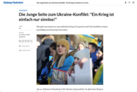 © Screenshot, https://www.sn.at/jungeseite/die-junge-seite-zum-ukraine-konflikt-ein-krieg-ist-einfach-nur-sinnlos-117638239, 26.2.2022
